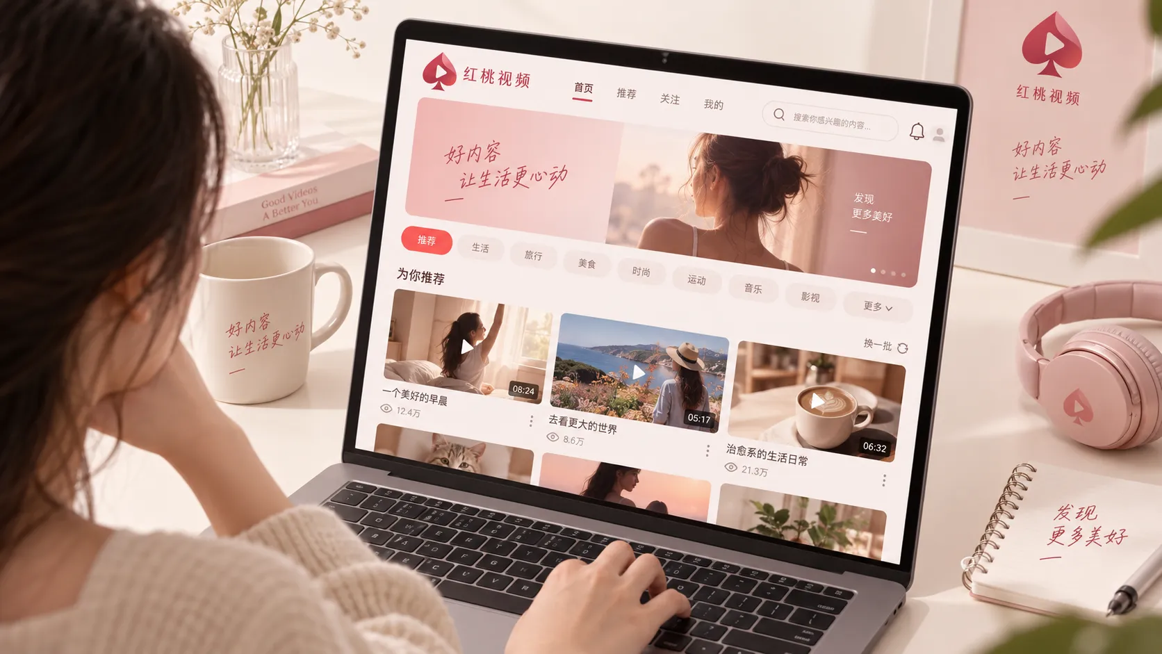 红桃视频在线与网页版访问界面示意